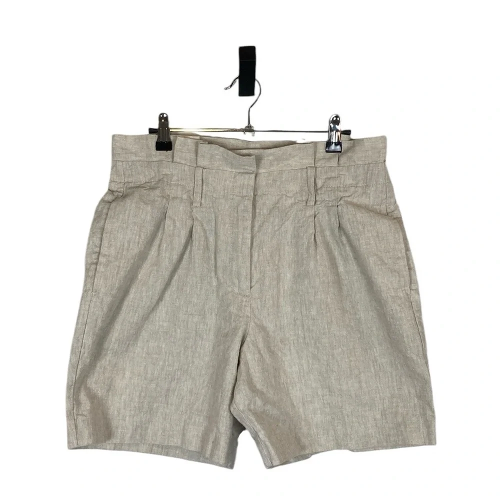 Boden neutral tan linen blend shorts